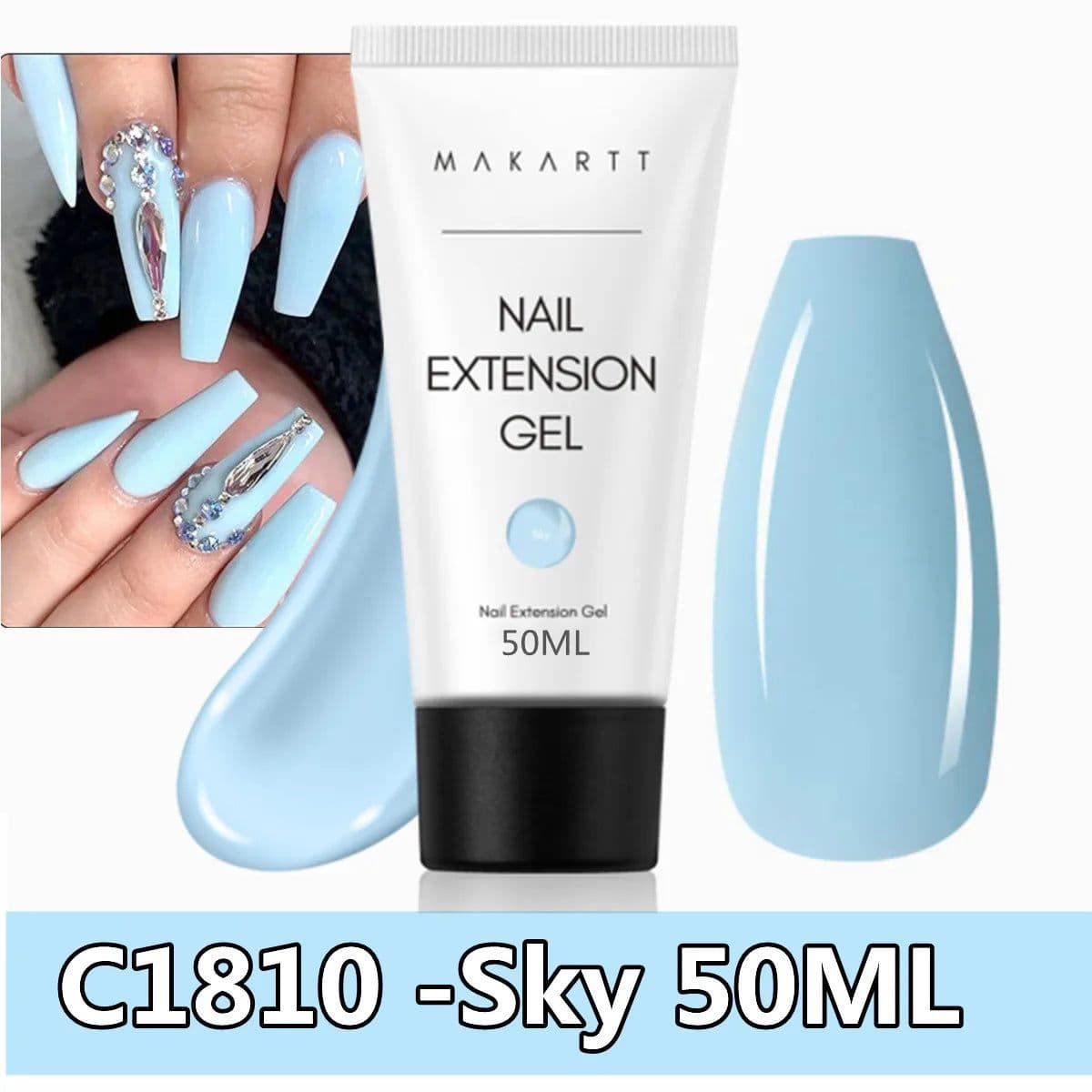 image-Makartt Poly Nail Extension Gel 30ML / 50ML Pink Clear White Blue Nail Gel Trendy Nail Art Design French Manicure For Starters