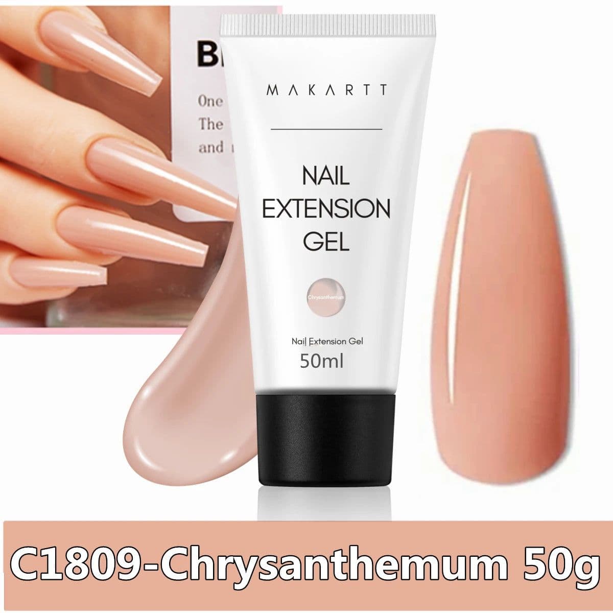 image-Makartt Poly Nail Extension Gel 30ML / 50ML Pink Clear White Blue Nail Gel Trendy Nail Art Design French Manicure For Starters