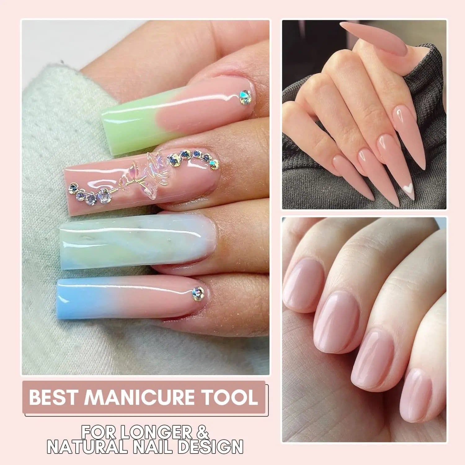 image-Makartt Poly Nail Extension Gel 30ML / 50ML Pink Clear White Blue Nail Gel Trendy Nail Art Design French Manicure For Starters