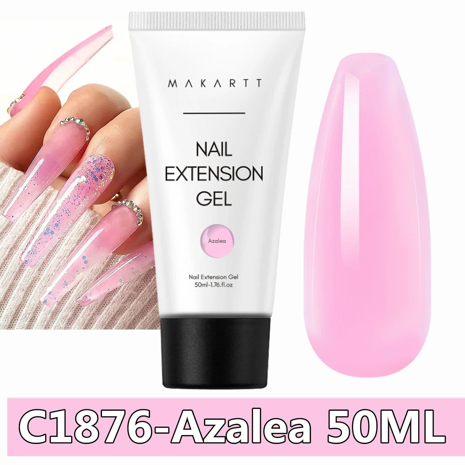 image-Makartt Poly Nail Extension Gel 30ML / 50ML Pink Clear White Blue Nail Gel Trendy Nail Art Design French Manicure For Starters