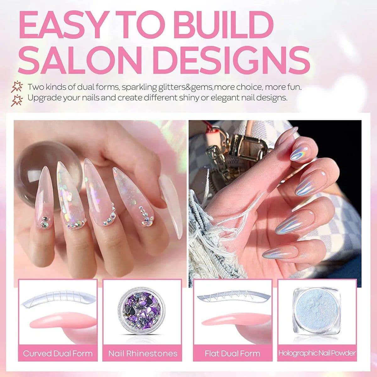 image-Makartt Poly Nail Extension Gel 30ML / 50ML Pink Clear White Blue Nail Gel Trendy Nail Art Design French Manicure For Starters