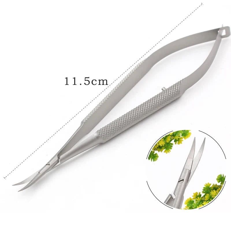 image-Stainless Steel Scissors Squeeze Straight Cuticle Scissor Dead Skin Cutter Open Eye Microscissors Manicure Tools 12cm