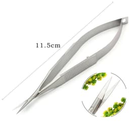 image-Stainless Steel Scissors Squeeze Straight Cuticle Scissor Dead Skin Cutter Open Eye Microscissors Manicure Tools 12cm
