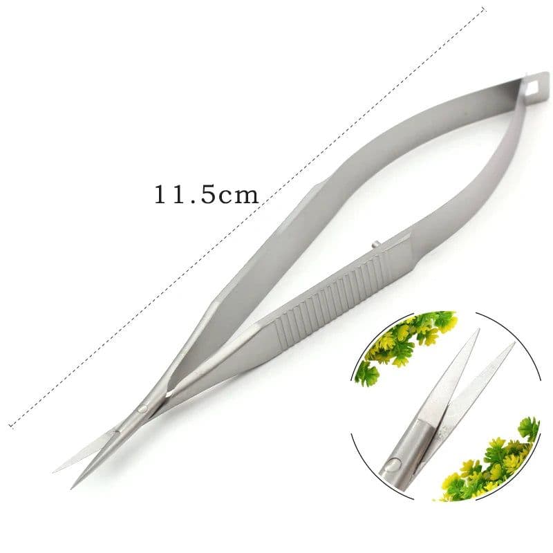 image-Stainless Steel Scissors Squeeze Straight Cuticle Scissor Dead Skin Cutter Open Eye Microscissors Manicure Tools 12cm