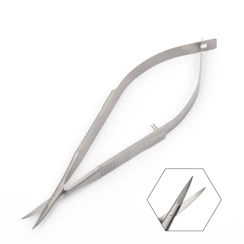 image-Stainless Steel Scissors Squeeze Straight Cuticle Scissor Dead Skin Cutter Open Eye Microscissors Manicure Tools 12cm