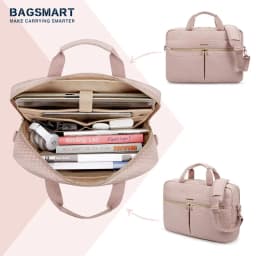 image-BAGSMART Large Capacity 17 inch Laptop Bag Shoulder Messenger Notebook Pouch Briefcase Office Travel Business Computer HandBag