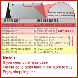 image-Laptop Case For MacBook air 13 Case M2 Macbook pro 13 case 2020 air m1 Cover Funda Macbook Pro 14 case 2021 2024 M3 accessories