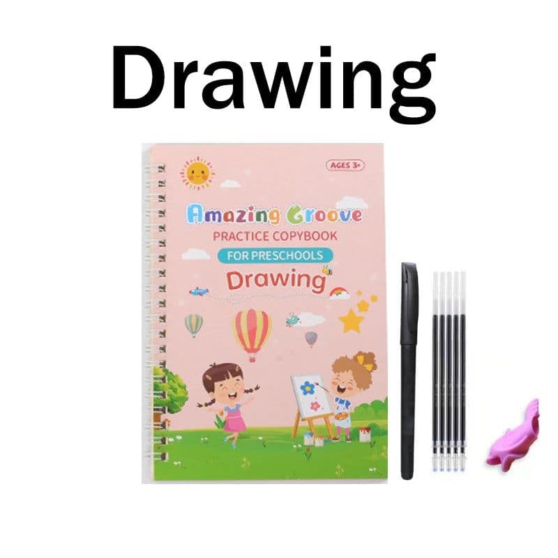 image-Reusable Copybook Learning Math English 3D Calligraphy Book Numbers 0-10 Education for Kids Letter Practice Handwriting Toy