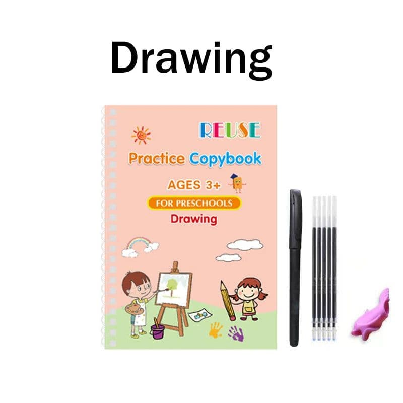 image-Reusable Copybook Learning Math English 3D Calligraphy Book Numbers 0-10 Education for Kids Letter Practice Handwriting Toy