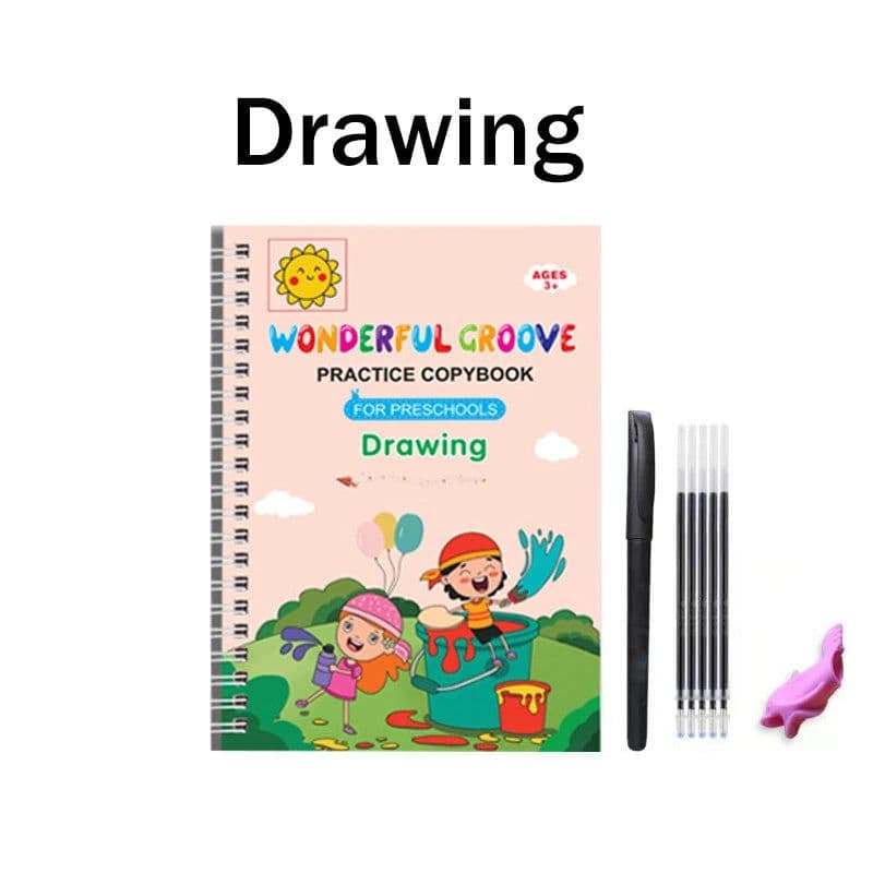 image-Reusable Copybook Learning Math English 3D Calligraphy Book Numbers 0-10 Education for Kids Letter Practice Handwriting Toy