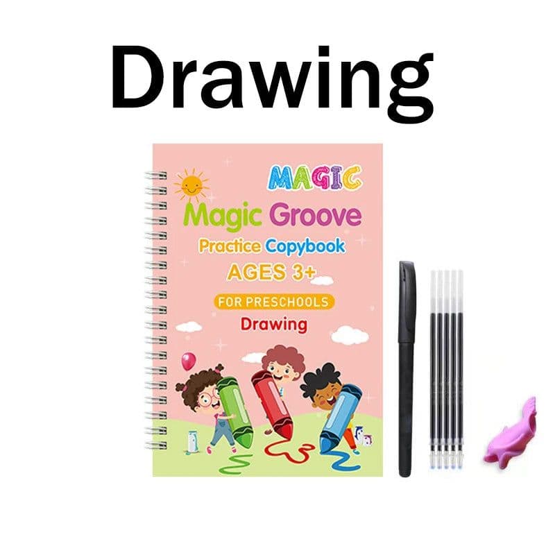 image-Reusable Copybook Learning Math English 3D Calligraphy Book Numbers 0-10 Education for Kids Letter Practice Handwriting Toy
