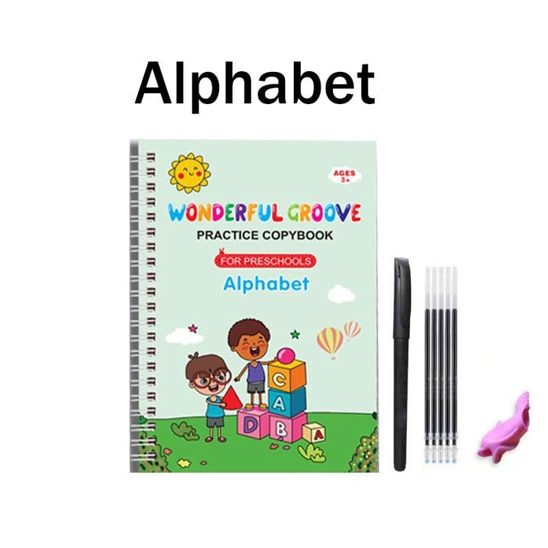 image-Reusable Copybook Learning Math English 3D Calligraphy Book Numbers 0-10 Education for Kids Letter Practice Handwriting Toy