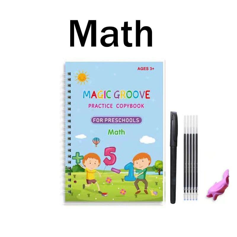 image-Reusable Copybook Learning Math English 3D Calligraphy Book Numbers 0-10 Education for Kids Letter Practice Handwriting Toy