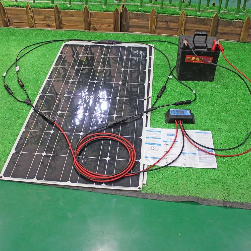 image-solar panel kit and 300w 200w 100w flexible solar panels 12v 24v high efficiency battery charger module
