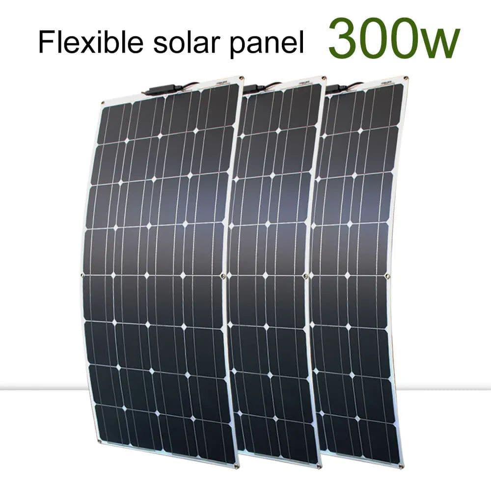 image-solar panel kit and 300w 200w 100w flexible solar panels 12v 24v high efficiency battery charger module