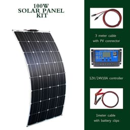image-solar panel kit and 300w 200w 100w flexible solar panels 12v 24v high efficiency battery charger module