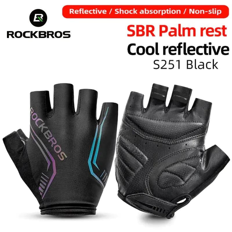image-ROCKBROS Cycling gloves Men Women Half Finger Gloves Breathable Sports Gloves MTB Bike Bicycle Gloves