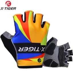 image-X-Tiger Cycling Gloves Mens MTB Road Gloves Reflective Mountain Bike Half Finger Gloves Bicycle Non-slip Sports Gloves