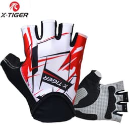 image-X-Tiger Cycling Gloves Mens MTB Road Gloves Reflective Mountain Bike Half Finger Gloves Bicycle Non-slip Sports Gloves