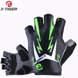 image-X-Tiger Cycling Gloves Mens MTB Road Gloves Reflective Mountain Bike Half Finger Gloves Bicycle Non-slip Sports Gloves
