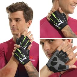 image-X-Tiger Cycling Gloves Mens MTB Road Gloves Reflective Mountain Bike Half Finger Gloves Bicycle Non-slip Sports Gloves