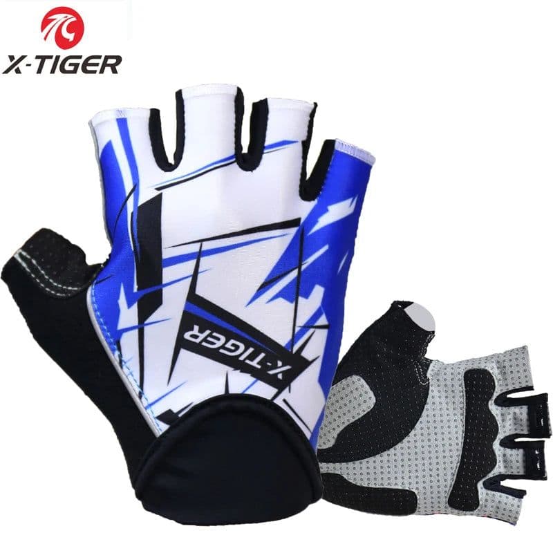 image-X-Tiger Cycling Gloves Mens MTB Road Gloves Reflective Mountain Bike Half Finger Gloves Bicycle Non-slip Sports Gloves