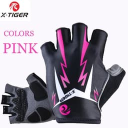 image-X-Tiger Cycling Gloves Mens MTB Road Gloves Reflective Mountain Bike Half Finger Gloves Bicycle Non-slip Sports Gloves