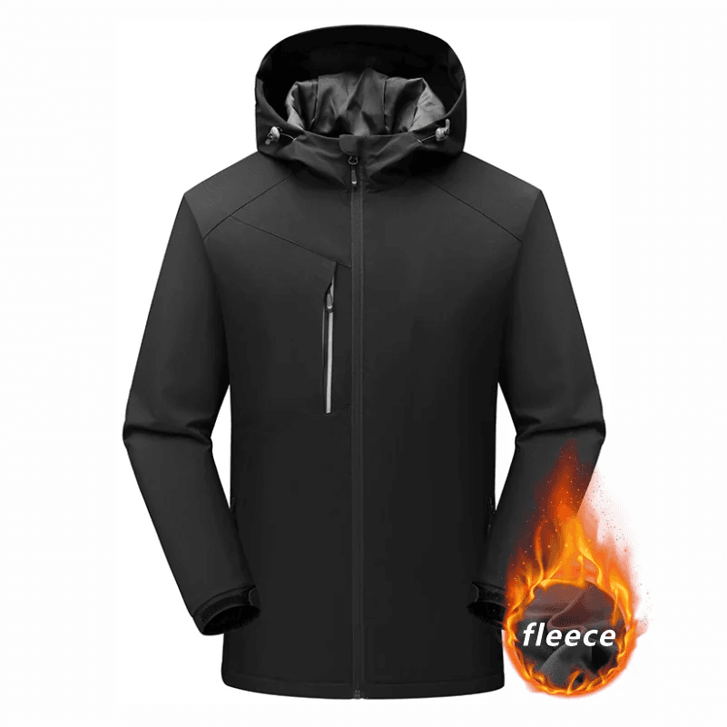 image-Men's Winter Inner Fleece Waterproof Jacket Custom Printing Embroidery Logo Outdoor Windbreaker Hiking Camping Thermal Coat 4xl