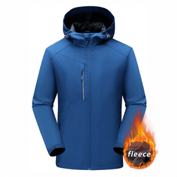image-Men's Winter Inner Fleece Waterproof Jacket Custom Printing Embroidery Logo Outdoor Windbreaker Hiking Camping Thermal Coat 4xl