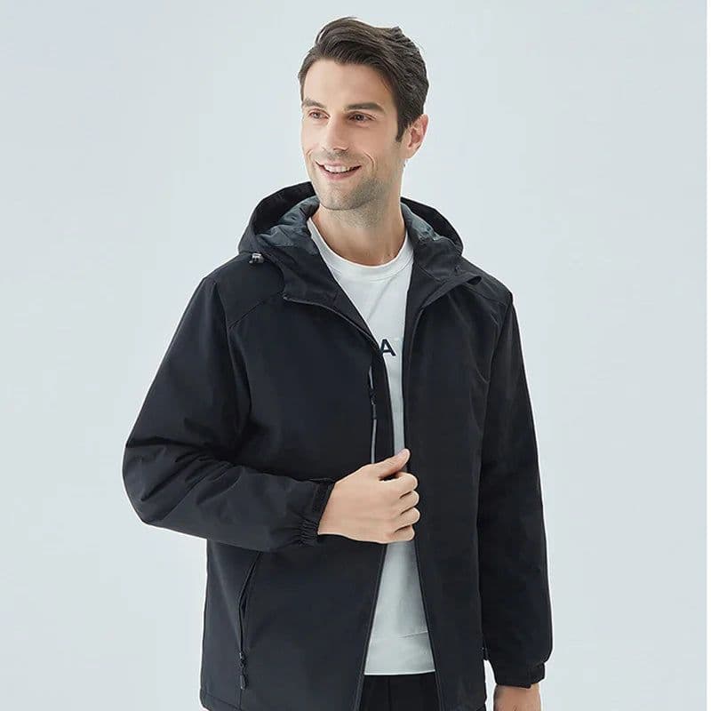 image-Men's Winter Inner Fleece Waterproof Jacket Custom Printing Embroidery Logo Outdoor Windbreaker Hiking Camping Thermal Coat 4xl