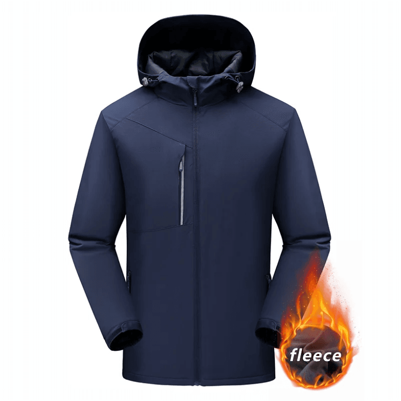 image-Men's Winter Inner Fleece Waterproof Jacket Custom Printing Embroidery Logo Outdoor Windbreaker Hiking Camping Thermal Coat 4xl
