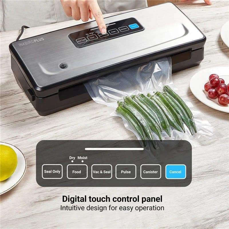 image-INKBIRD Plastic Bag Sealer Vacuum Sealing Machines With Dry/Moist/Pulse/Canister Packaging Modes Versatile Kitchen Appliances