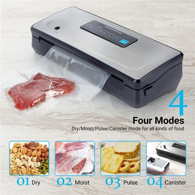 image-INKBIRD Plastic Bag Sealer Vacuum Sealing Machines With Dry/Moist/Pulse/Canister Packaging Modes Versatile Kitchen Appliances