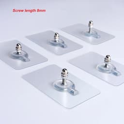 image-10pcs/set Invisible Strong Non-Marking Screw Stickers Hooks Seamless Sticky Wall Hook Bathroom Kitchen Utensils Hook
