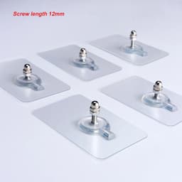 image-10pcs/set Invisible Strong Non-Marking Screw Stickers Hooks Seamless Sticky Wall Hook Bathroom Kitchen Utensils Hook