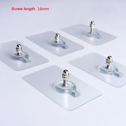 image-10pcs/set Invisible Strong Non-Marking Screw Stickers Hooks Seamless Sticky Wall Hook Bathroom Kitchen Utensils Hook