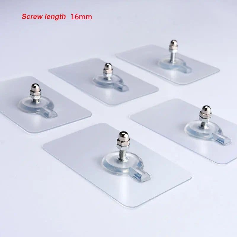 image-10pcs/set Invisible Strong Non-Marking Screw Stickers Hooks Seamless Sticky Wall Hook Bathroom Kitchen Utensils Hook