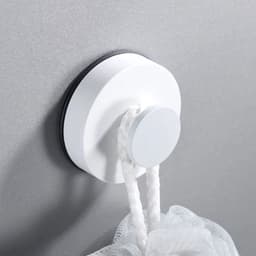 image-Black/white Vacuum Suction Cup Hooks Punch Free Bath Sucker Hook Wall Hook Hanger Glass Kitchen Bathroom Hooks for Towel Handbag