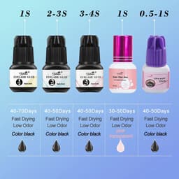 image-Yelix Eyelash Extension Glue 0.5-1 Sec Fast Dry Individual Lashes Glue Sensitive Eye Black/Clear Eyelash Glue Lash Extension