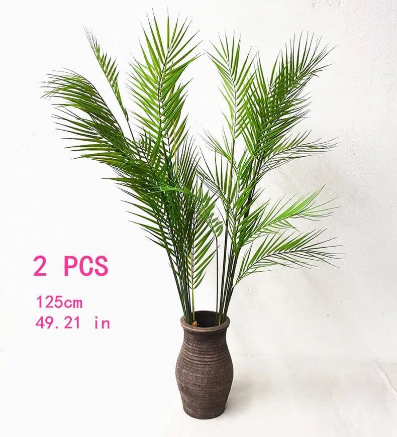 image-Large Artificial Palm Tree Green Tropical Fake Plants Flower Arrangement Props Home Decoration Hotel Office Party Deco Accessori