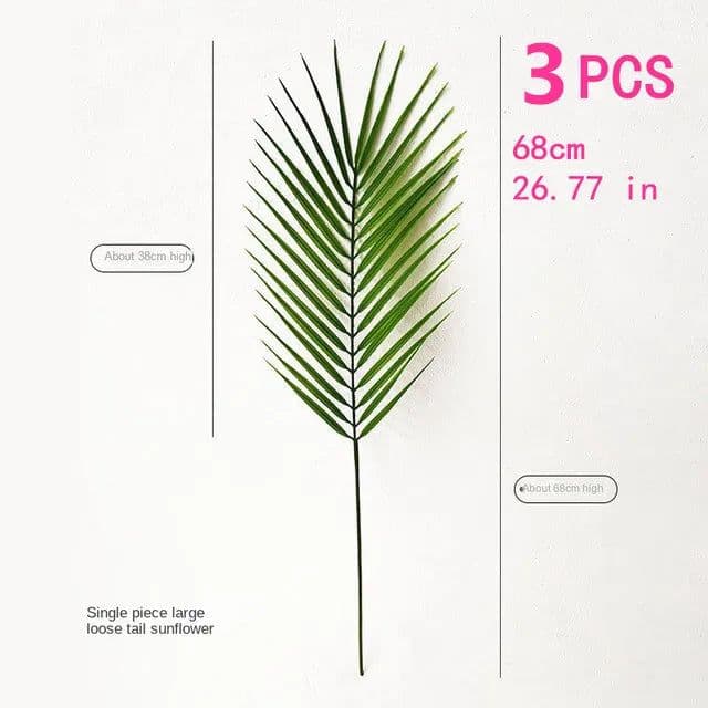 image-Large Artificial Palm Tree Green Tropical Fake Plants Flower Arrangement Props Home Decoration Hotel Office Party Deco Accessori