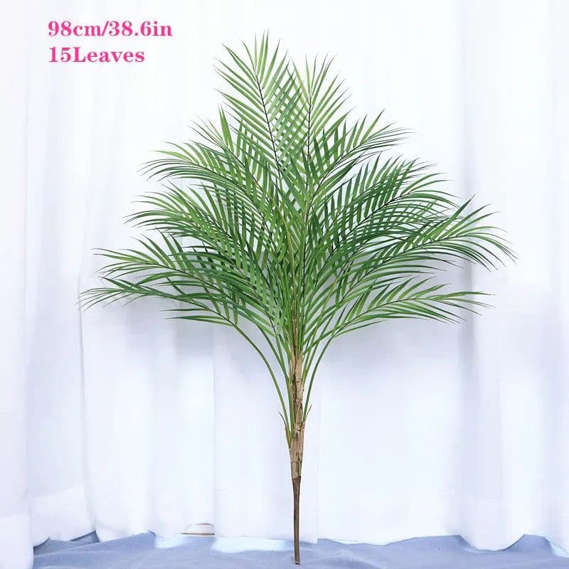 image-Large Artificial Palm Tree Green Tropical Fake Plants Flower Arrangement Props Home Decoration Hotel Office Party Deco Accessori