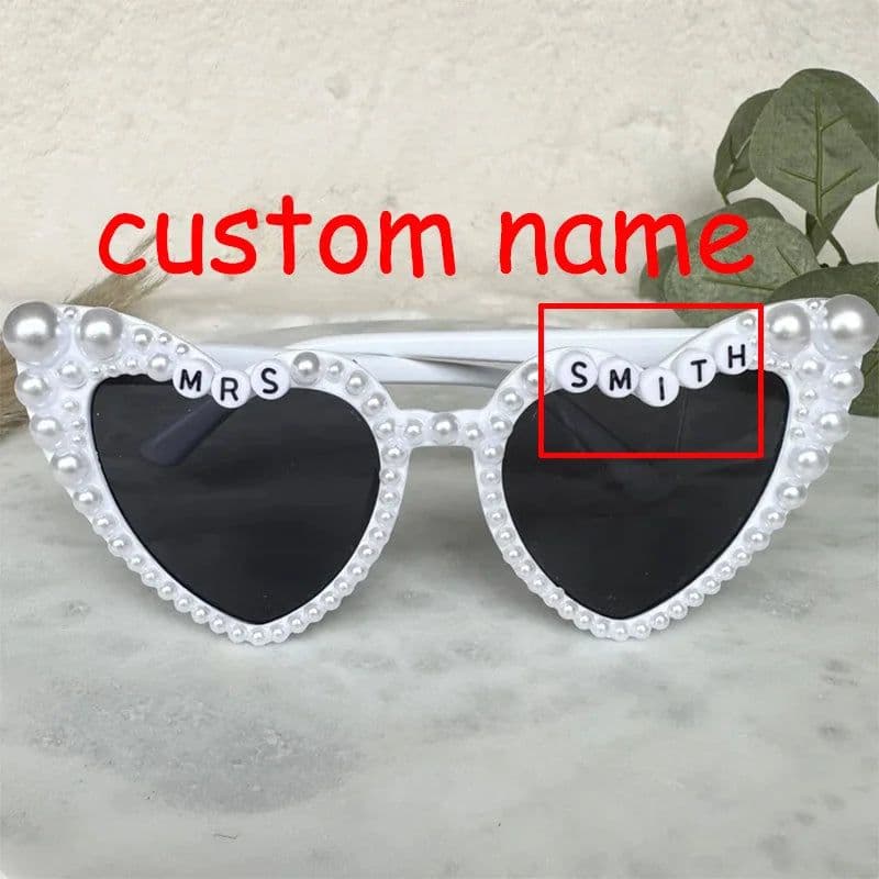 image-Personalised custom Bride to be Future Mrs sunglasses Bridal Shower Wedding Engagement Bachelorette hen Party decoration Gift
