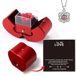 image-Dropshipping Christmas Gift Red Apple Jewelry Box Necklace Eternal Rose for Girl Mother's Day New Year Valentine's Day Gifts