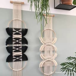 image-Creative Wooden Round Cotton Wall Decoration Macrame Wall Hanging Tapestry Hand Woven Simple Mandala Style For Room House Decor