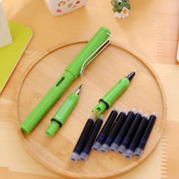 image-10pc 3.4mm Fountain Pen Ink refill Converter Pump Cartridges Pen ink BLUE color School Office Writing Supplies