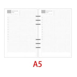 image-Classic 6 holes binder notebook inner paper core/refilling inner papers:line,grid,dots,list,daily weekly monthly planner A5 A6