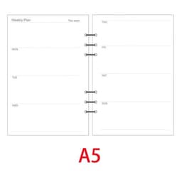 image-Classic 6 holes binder notebook inner paper core/refilling inner papers:line,grid,dots,list,daily weekly monthly planner A5 A6
