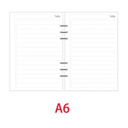 image-Classic 6 holes binder notebook inner paper core/refilling inner papers:line,grid,dots,list,daily weekly monthly planner A5 A6