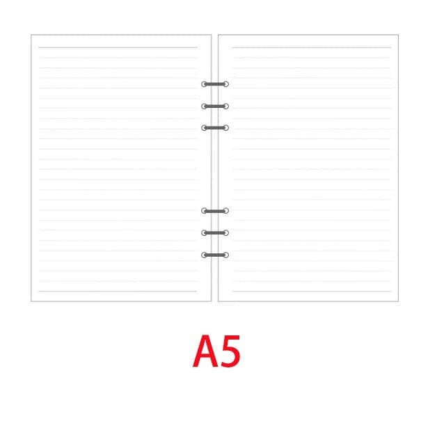 image-Classic 6 holes binder notebook inner paper core/refilling inner papers:line,grid,dots,list,daily weekly monthly planner A5 A6